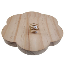 4-Rijgen Goudkleurige RVS Ear Cuff Oorbel met Witte Glasparels 13x13mm