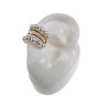 Ear Cuff met Glasparels Goudkleurige RVS Oorsieraad 4-Rijgen - 14x14mm