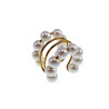 Ear Cuff met Glasparels Goudkleurige RVS Oorsieraad 4-Rijgen - 14x14mm