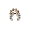Ear Cuff met Glasparels Goudkleurige RVS Oorsieraad 4-Rijgen - 14x14mm