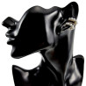 Ear Cuff met Glasparels Goudkleurige RVS Oorsieraad 4-Rijgen - 14x14mm