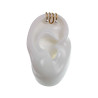 Ear Cuff Oorbel met Witte Glasparels 4-Rijgen Goudkleurige RVS 10x10mm