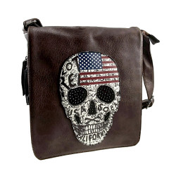 Unisex Urban Crossbodytas - Donkerbruine Imitatieleer - 30 x 26 x 5 cm