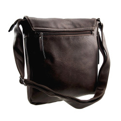Unisex Urban Crossbodytas - Donkerbruine Imitatieleer - 30 x 26 x 5 cm