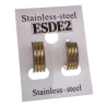 Oorringen met Laser Lijnen Unisex - Goudkleurige RVS - ∅13 x 5 mm -