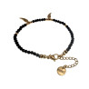 Verguld RVS Zwarte Kristallen Armband met Engelenvleugel - 15cm - 9cm