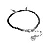 Dames - RVS Zwarte Kristallen Armband met Engelenvleugel - 15cm - 9cm