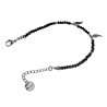 Dames - RVS Zwarte Kristallen Armband met Engelenvleugel - 15cm - 9cm