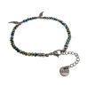 RVS Armband met Groen, Blauwe en Goudkleur Kristallen en Engelenvleugel