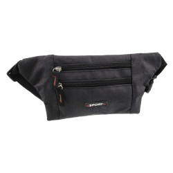 Unisex Sportieve Heuptas Zwart - Platte en Compacte - 23 x 14 x 1 cm