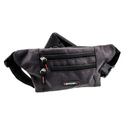 Unisex Sportieve Heuptas Zwart - Platte en Compacte - 23 x 14 x 1 cm