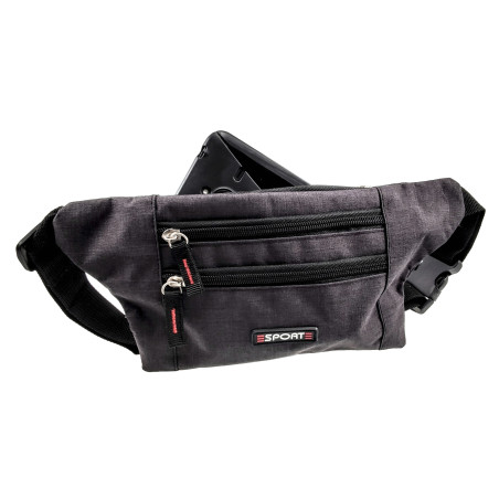 Unisex Sportieve Heuptas Zwart - Platte en Compacte - 23 x 14 x 1 cm