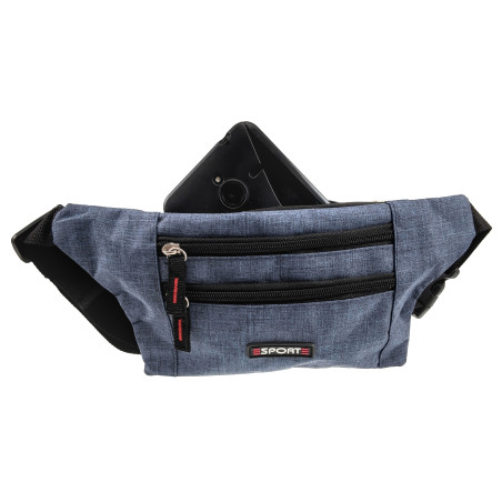 Unisex Sportieve Heuptas Blauw Platte en Compacte 23 x 14 x 1 cm