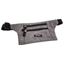 Grijsze Sportieve Heuptas Unisex - Platte en Compacte 23 x 14 x 1 cm