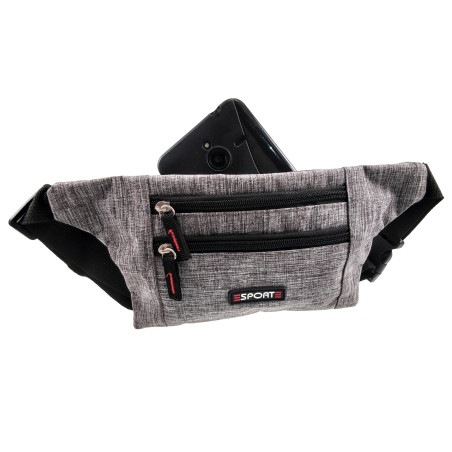 Grijsze Sportieve Heuptas Unisex - Platte en Compacte 23 x 14 x 1 cm