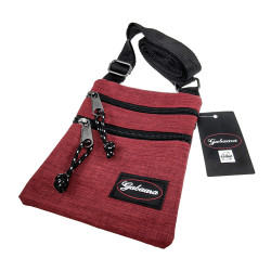 Platte Crossbodytas Bordeauxrood Unisex - Schoudertas 18 x 15 x 1 cm