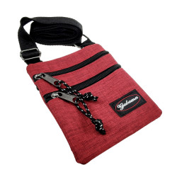 Platte Crossbodytas Bordeauxrood Unisex - Schoudertas 18 x 15 x 1 cm