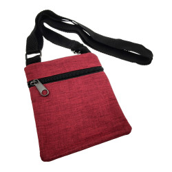 Platte Crossbodytas Bordeauxrood Unisex - Schoudertas 18 x 15 x 1 cm