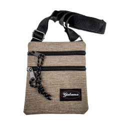 Platte Crossbodytas Lichtbruin Unisex - Schoudertas 18 x 15 x 1 cm