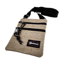 Platte Crossbodytas Lichtbruin Unisex - Schoudertas 18 x 15 x 1 cm