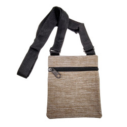 Platte Crossbodytas Lichtbruin Unisex - Schoudertas 18 x 15 x 1 cm