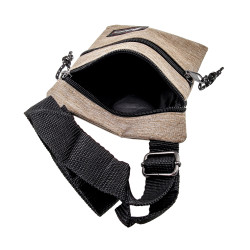 Platte Crossbodytas Lichtbruin Unisex - Schoudertas 18 x 15 x 1 cm