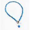Turquoise Magnesite Ketting met RVS Hart Hanger