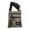 Platte Crossbodytas Bruin-Groen Unisex - Schoudertas 18 x 15 x 1 cm