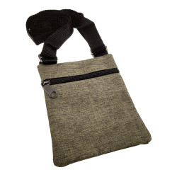 Platte Crossbodytas Bruin-Groen Unisex - Schoudertas 18 x 15 x 1 cm