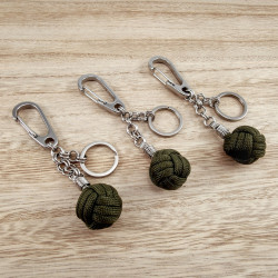 Paracord Sleutelhanger Monkey Fist met RVS Karabijnhaa  - Handgemaakt