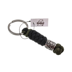 RVS Snake Knot Keychain Groen en Zwart - Handgemaakt door esde2