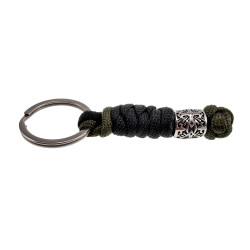RVS Snake Knot Keychain Groen en Zwart - Handgemaakt door esde2