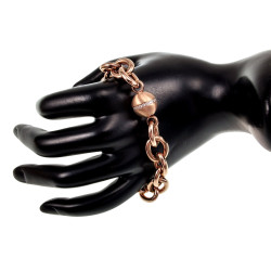 Roségoud RVS Ronde Schakelsarmband Dames Polslengte 15 cm tot 16 cm