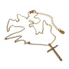 Elegante Dames Ketting met Kruis en Zirkonia - Verguld RVS - 45-50 cm