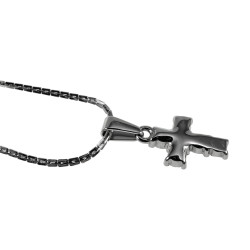 RVS Cardano SchakelKetting met Kruis en Zirkonia Verstelbaar 50-55 cm
