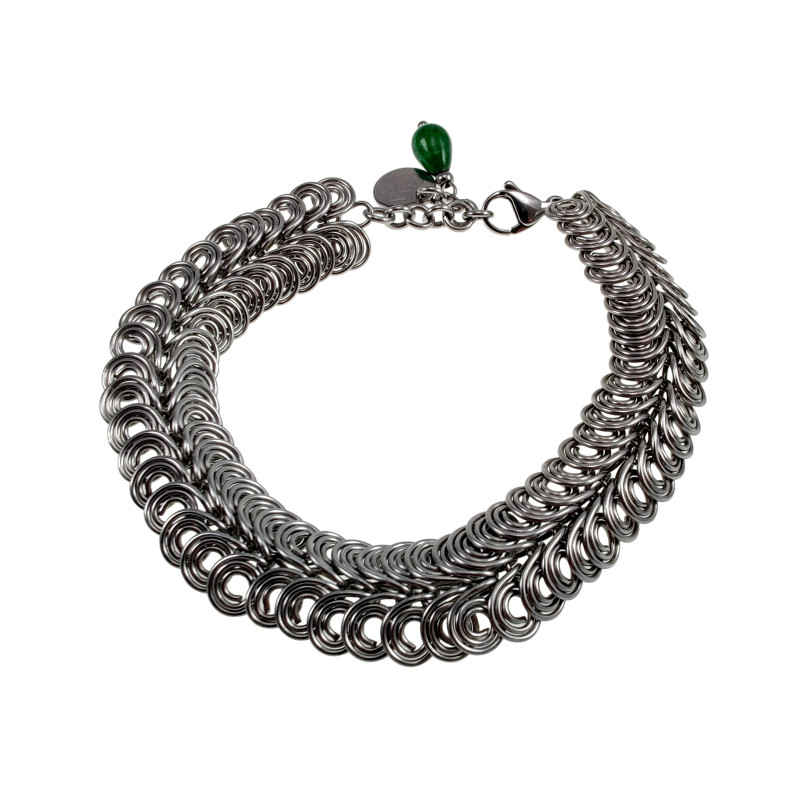 Exclusieve RVS Dubbele Spiraal Schakelarmband - Handgemaakt esde2