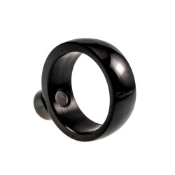 Gepolijste Zwarte PVD-Coating RVS Ring met Fonkelende Zirkonia Dames