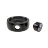 Gepolijste Zwarte PVD-Coating RVS Ring met Fonkelende Zirkonia Dames