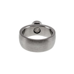 Licht Geborsteld RVS Ring met Kiwi-Groene Zirkonia - Dames