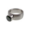 Licht Geborsteld RVS Ring met Kiwi-Groene Zirkonia - Dames