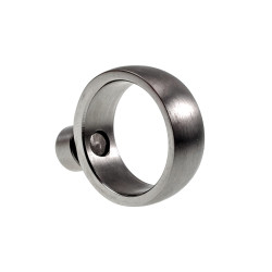 Licht Geborsteld RVS Ring met Kiwi-Groene Zirkonia - Dames