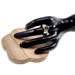 Gepolijste Zwarte PVD-Coating RVS Ring met Fonkelende Zirkonia Dames