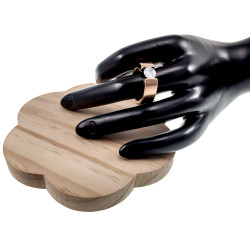 Ring Dames - Roségoudkleurige RVS - Ovale Vorm  Ring met Zirkonia