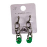 Exclusieve RVS Oorringen met Schakels en  Maleisische Jade Handgemaakt