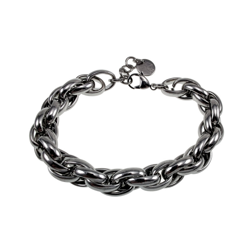 Exclusieve RVS Grove Ovale Schakelarmband -16cm tot 19cm - Handgemaakt