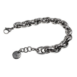 Exclusieve RVS Grove Ovale Schakelarmband -16cm tot 19cm - Handgemaakt