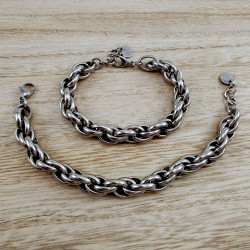 Exclusieve RVS Grove Ovale Schakelarmband -16cm tot 19cm - Handgemaakt
