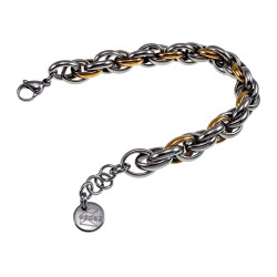 Exclusieve Bicolor RVS Grove Ovale Schakelarmband - 16cm tot 19cm