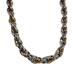Exclusieve  Bicolor RVS - Grove Ovale Schakelketting - 55cm tot 60cm