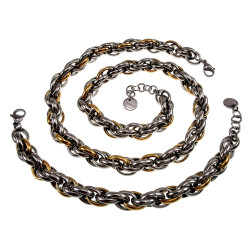 Exclusieve  Bicolor RVS - Grove Ovale Schakelketting - 55cm tot 60cm
